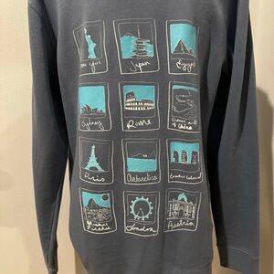 New Serengetee Hoodie Unisex Womens Mens Small S Blue Polaroid Cities Sweatshirt